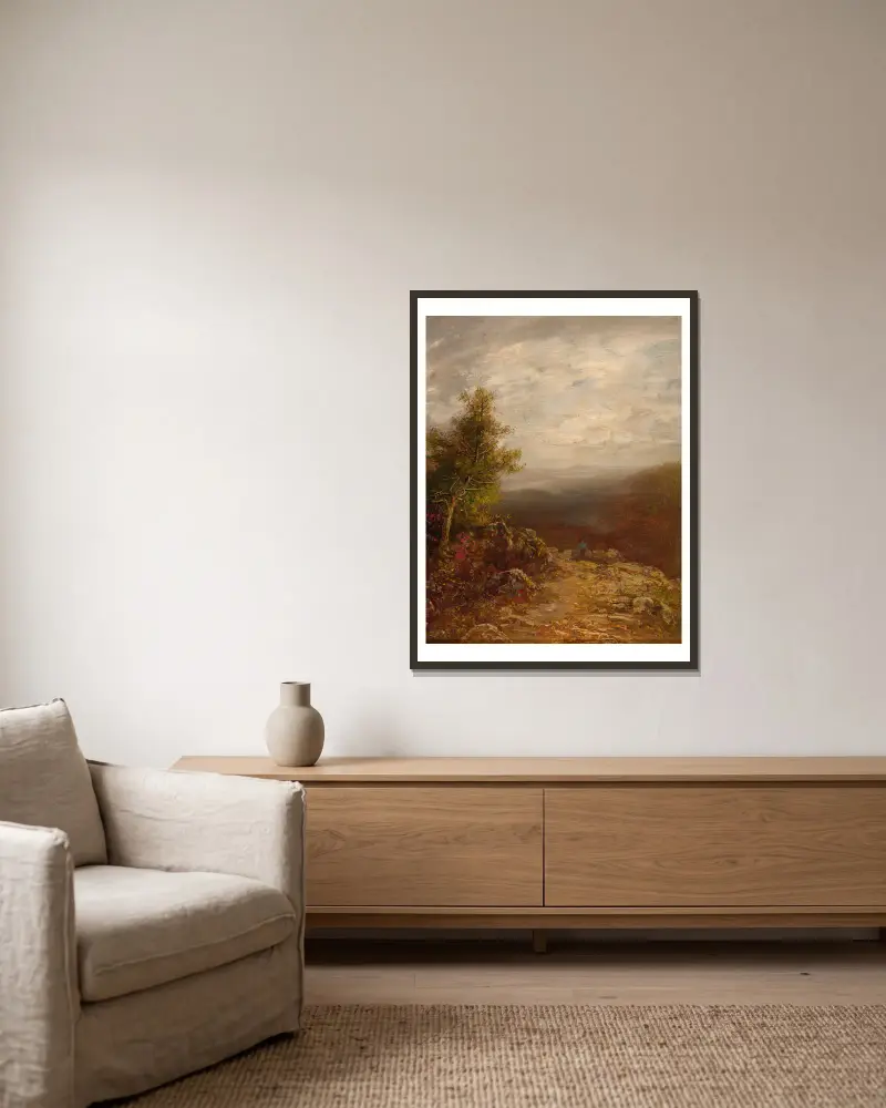 Über den Wolken von Ralph Albert Blakelock gerahmt an einer Wand
