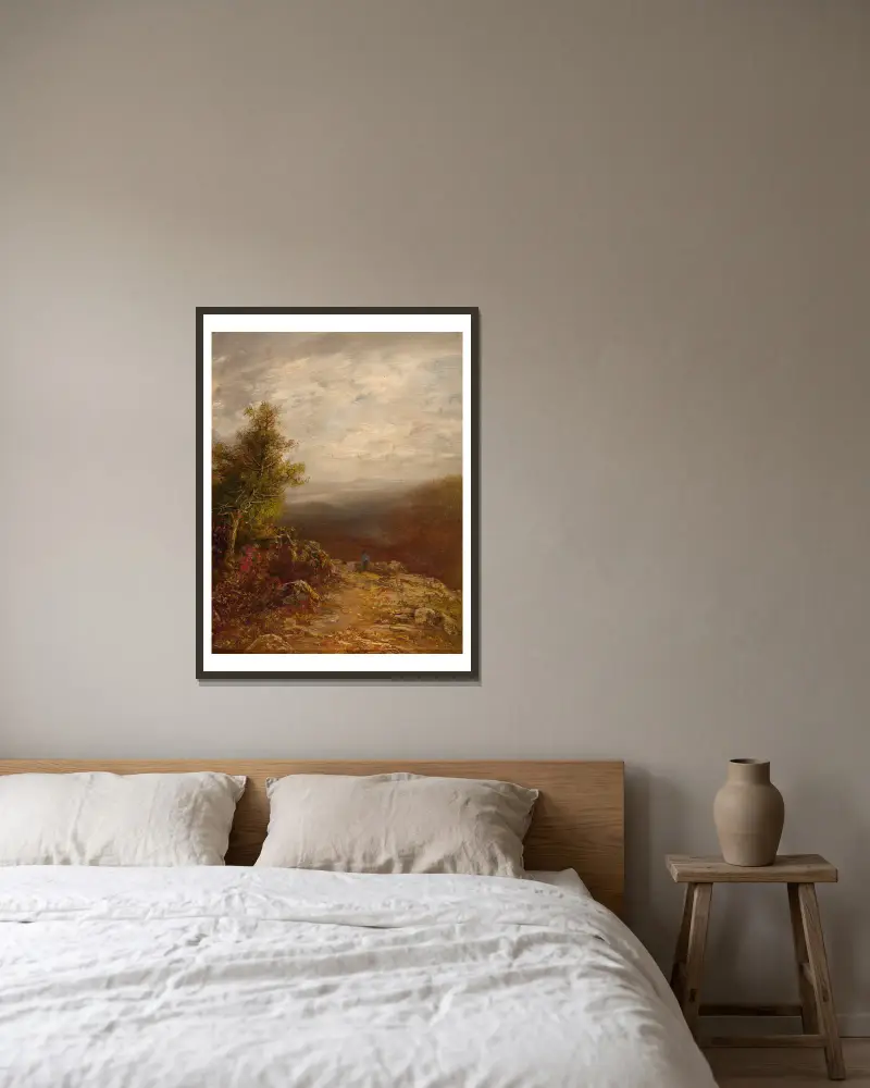 Über den Wolken von Ralph Albert Blakelock gerahmt an einer Wand