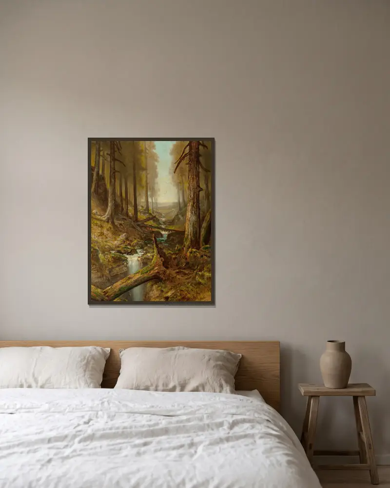 Lesní interiér, Ralph Albert Blakelock v rámu na stěně