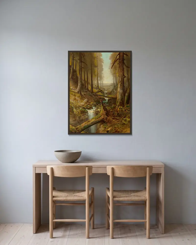 Lesní interiér, Ralph Albert Blakelock v rámu na stěně