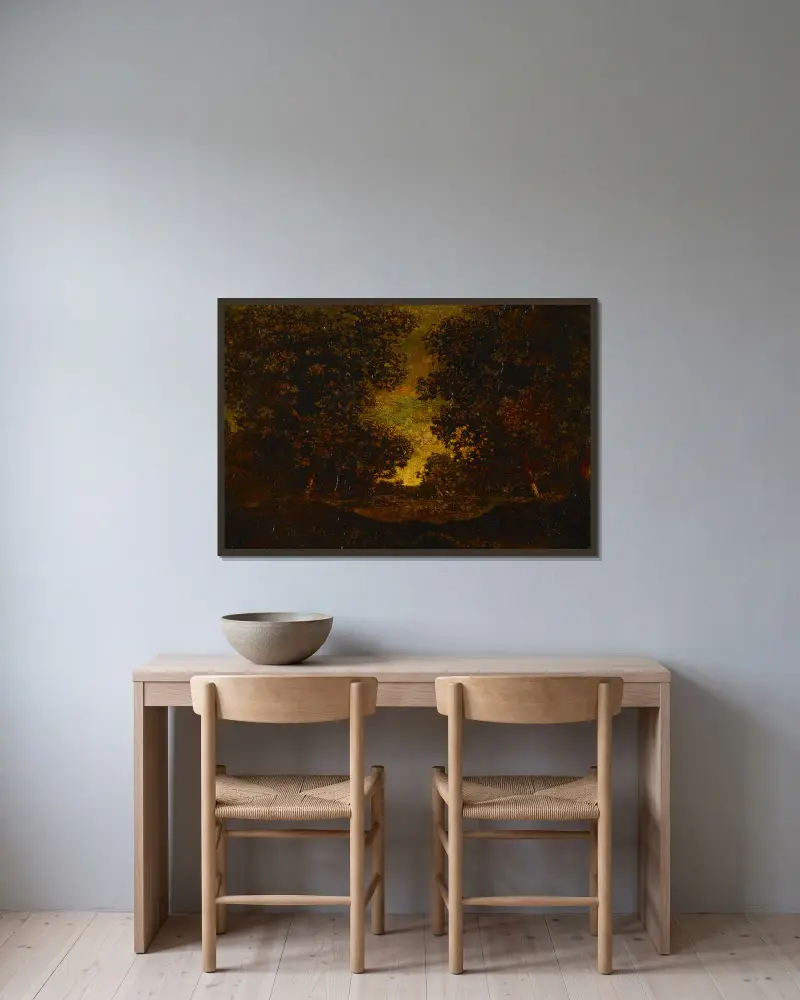 Późne popołudnie, Ralph Albert Blakelock w ramie na ścianie