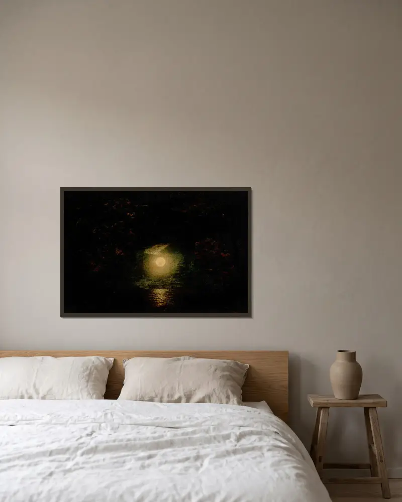 Mondlicht – Nr. 1 von Ralph Albert Blakelock gerahmt an einer Wand