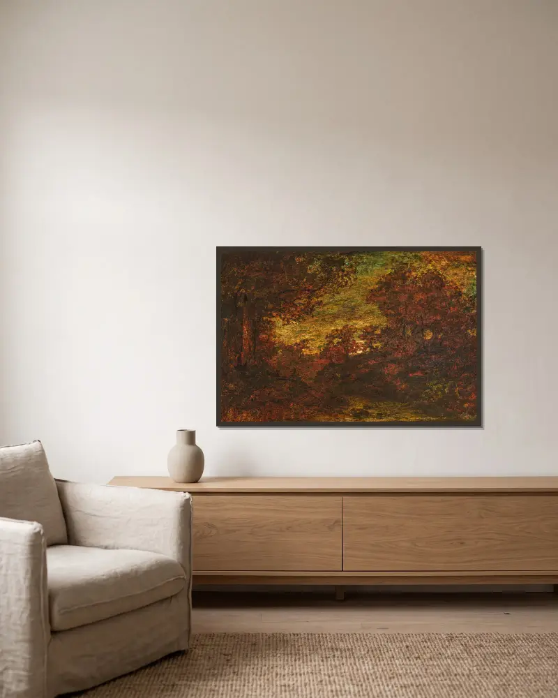 Mondaufgang von Ralph Albert Blakelock gerahmt an einer Wand