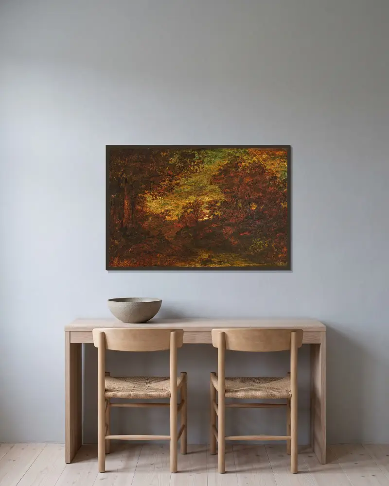 Mondaufgang von Ralph Albert Blakelock gerahmt an einer Wand