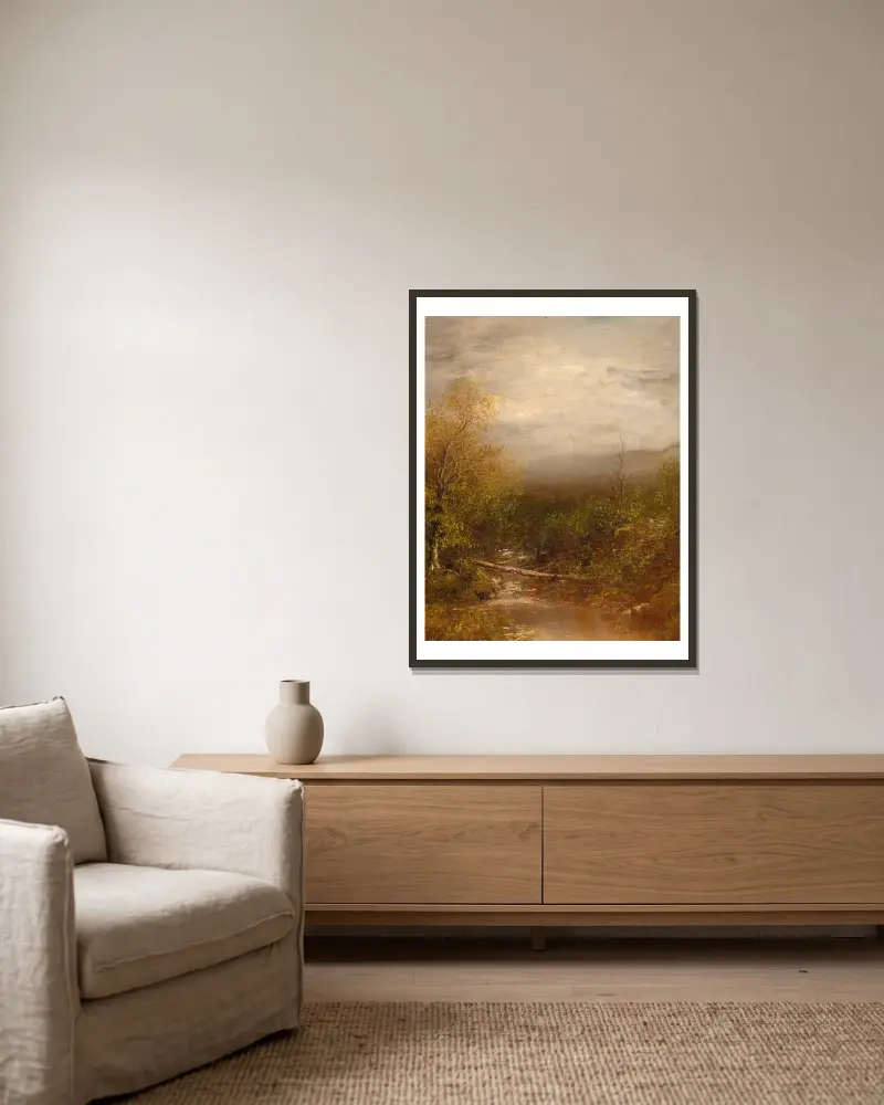 Tümpel in den Adirondacks von Ralph Albert Blakelock gerahmt an einer Wand