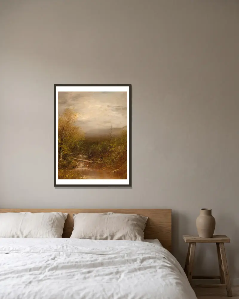 Tümpel in den Adirondacks von Ralph Albert Blakelock gerahmt an einer Wand