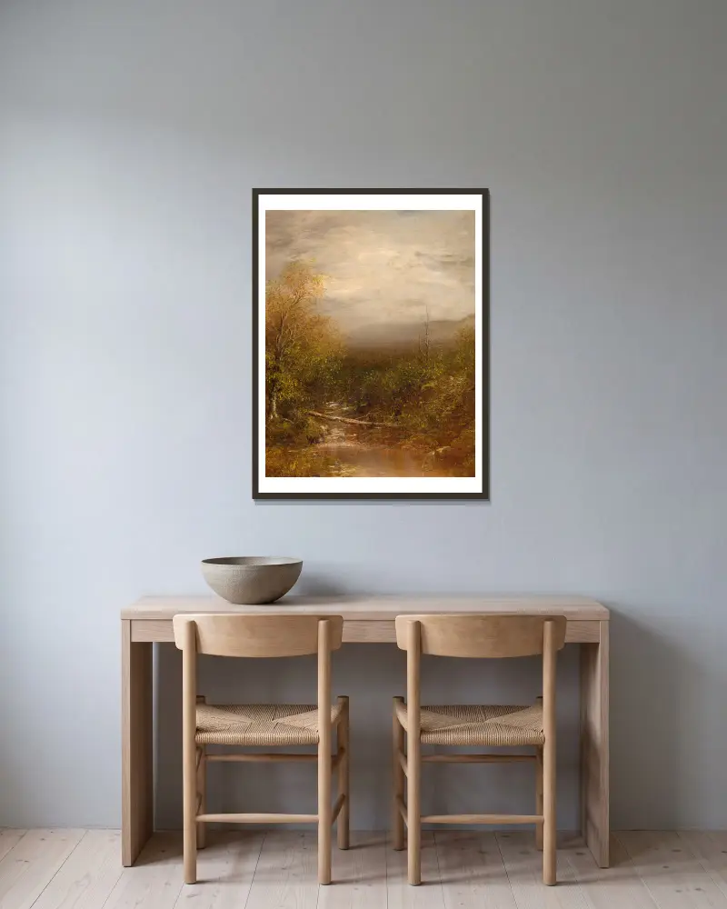 Tümpel in den Adirondacks von Ralph Albert Blakelock gerahmt an einer Wand