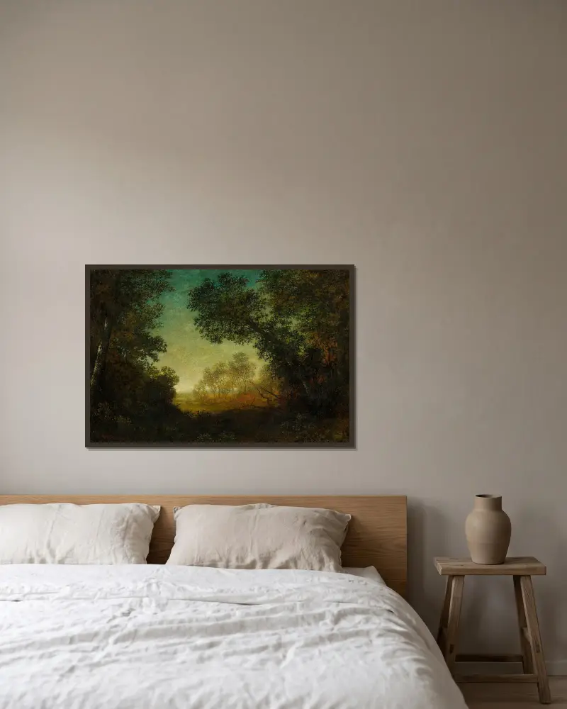 Die Aussicht von Ralph Albert Blakelock gerahmt an einer Wand