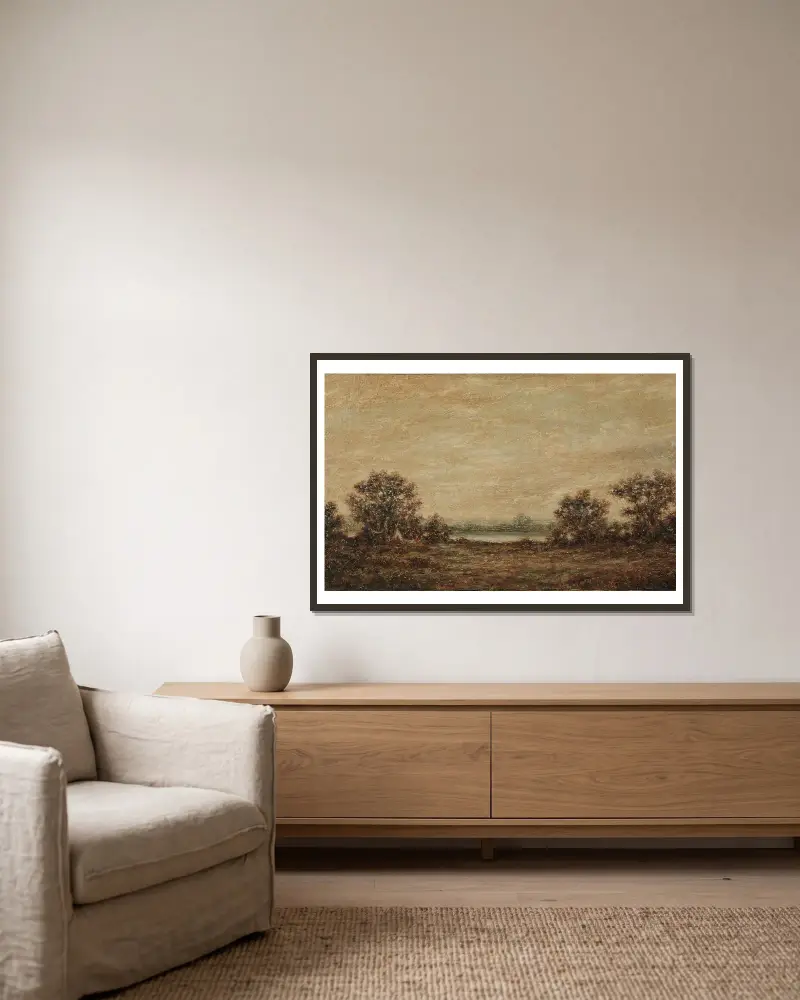 Żółte światło, Ralph Albert Blakelock w ramie na ścianie