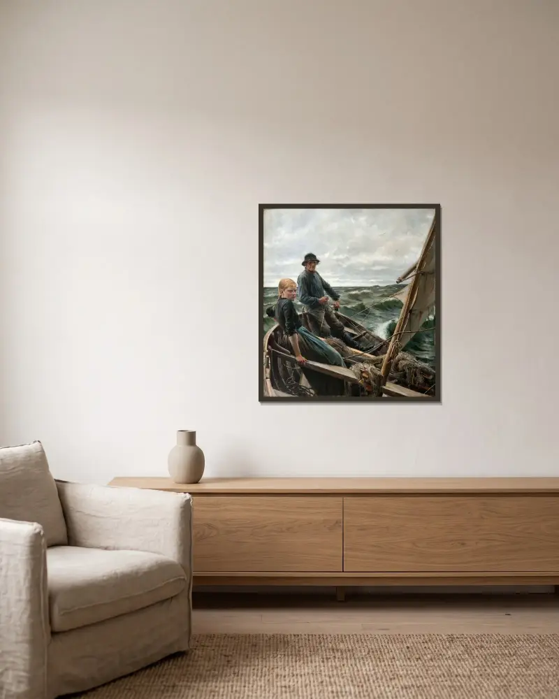 At Sea, Albert Edelfelt w ramie na ścianie
