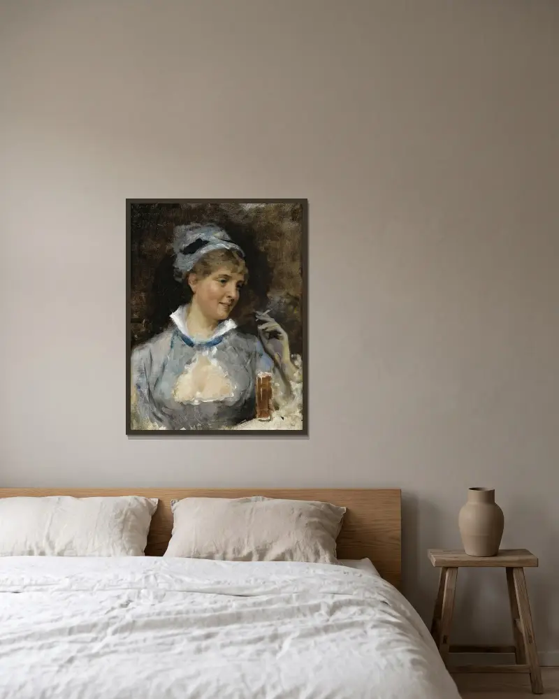 Au Bar, Albert Edelfelt w ramie na ścianie