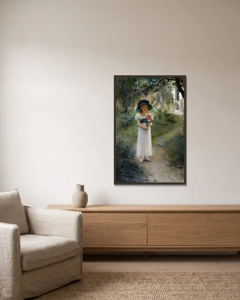 Au Jardin, Albert Edelfelt w ramie na ścianie