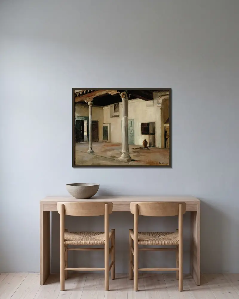 Courtyard in Toledo, Albert Edelfelt w ramie na ścianie