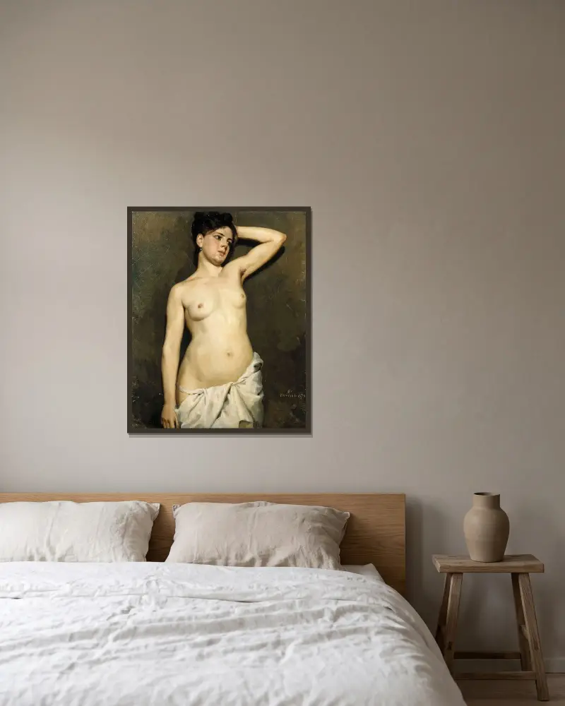 Female Nude, Study, Albert Edelfelt w ramie na ścianie