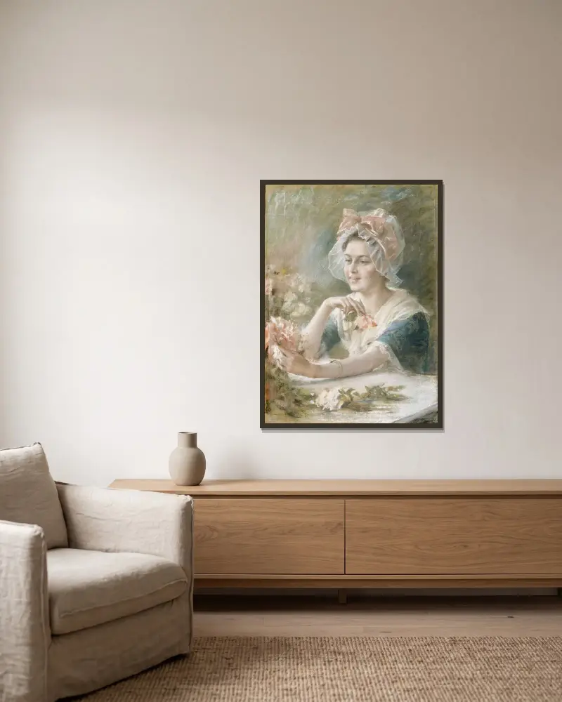 Flower Girl, Albert Edelfelt w ramie na ścianie