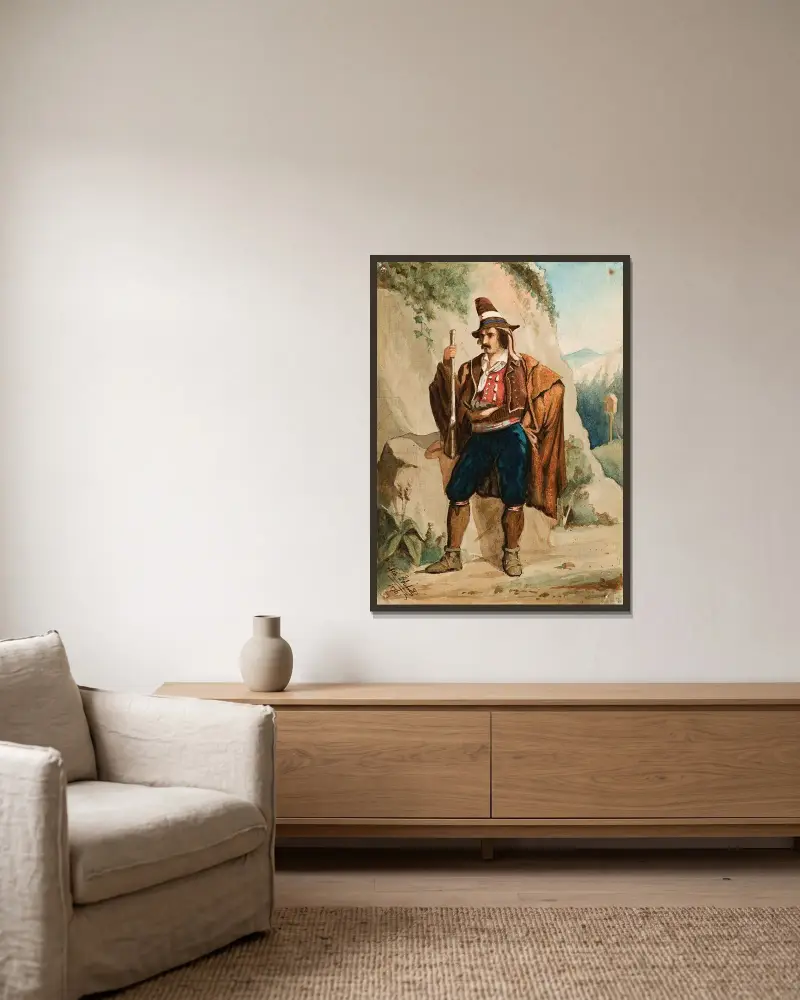 Italian Bandit, Albert Edelfelt w ramie na ścianie