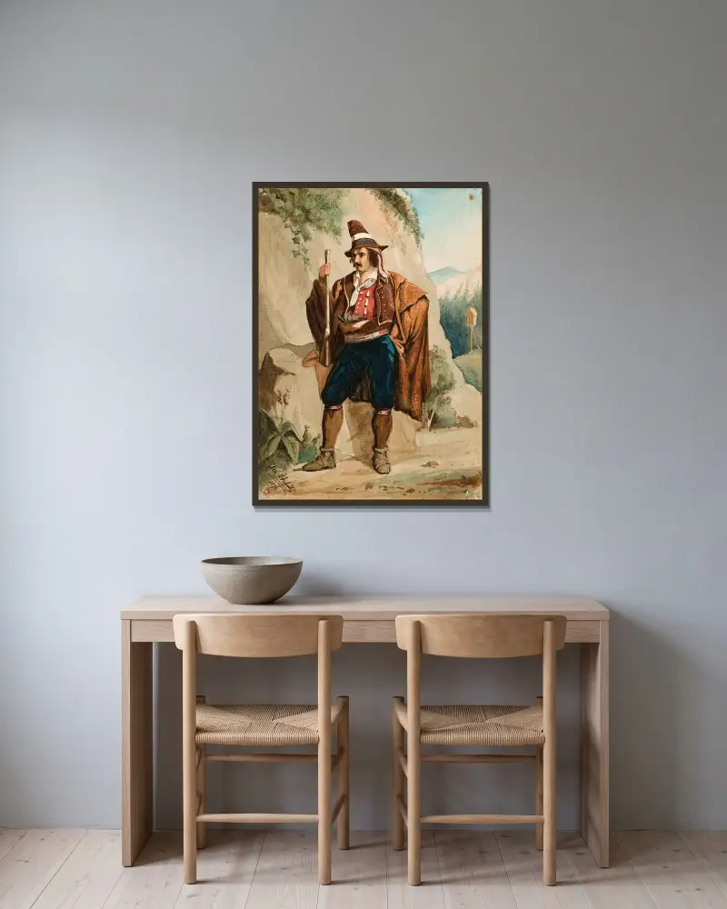 Italian Bandit, Albert Edelfelt w ramie na ścianie