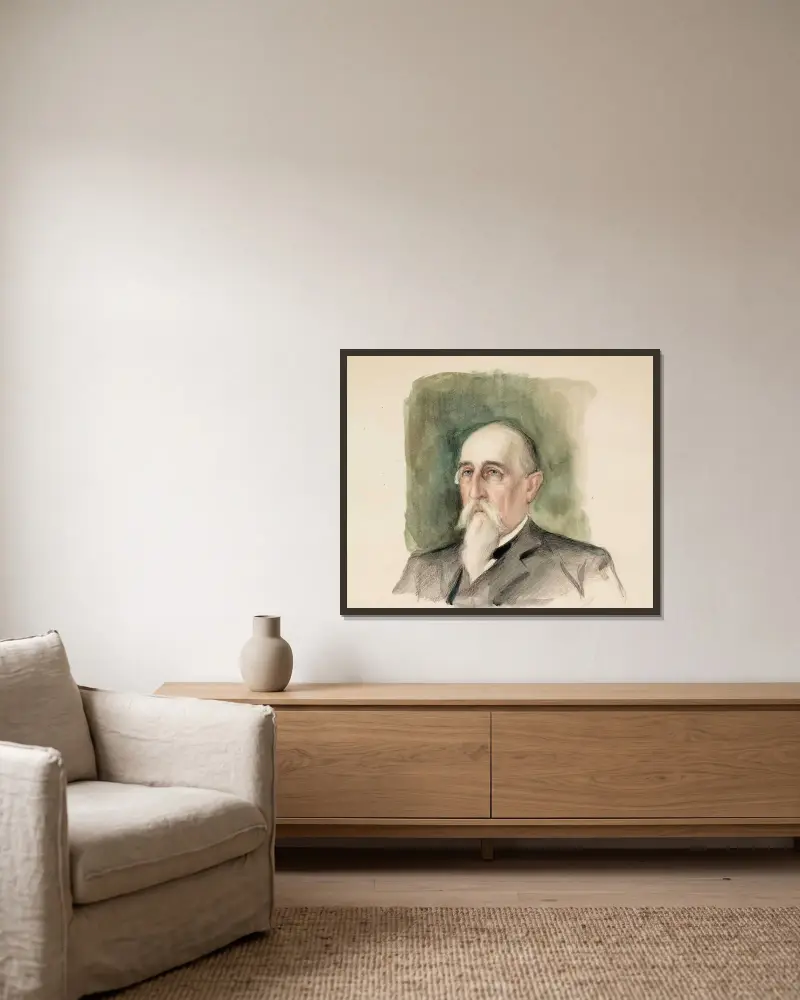 Leo Mechelin, Portrait Study, Albert Edelfelt w ramie na ścianie