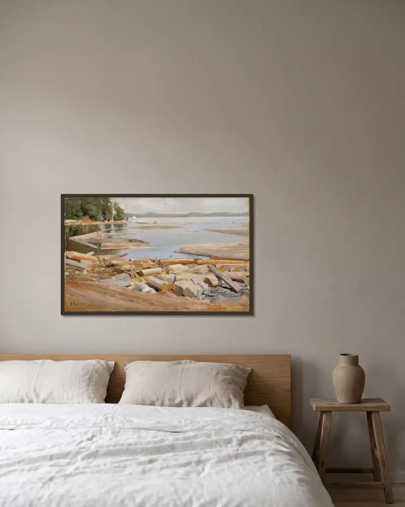 Log Raft, Albert Edelfelt w ramie na ścianie