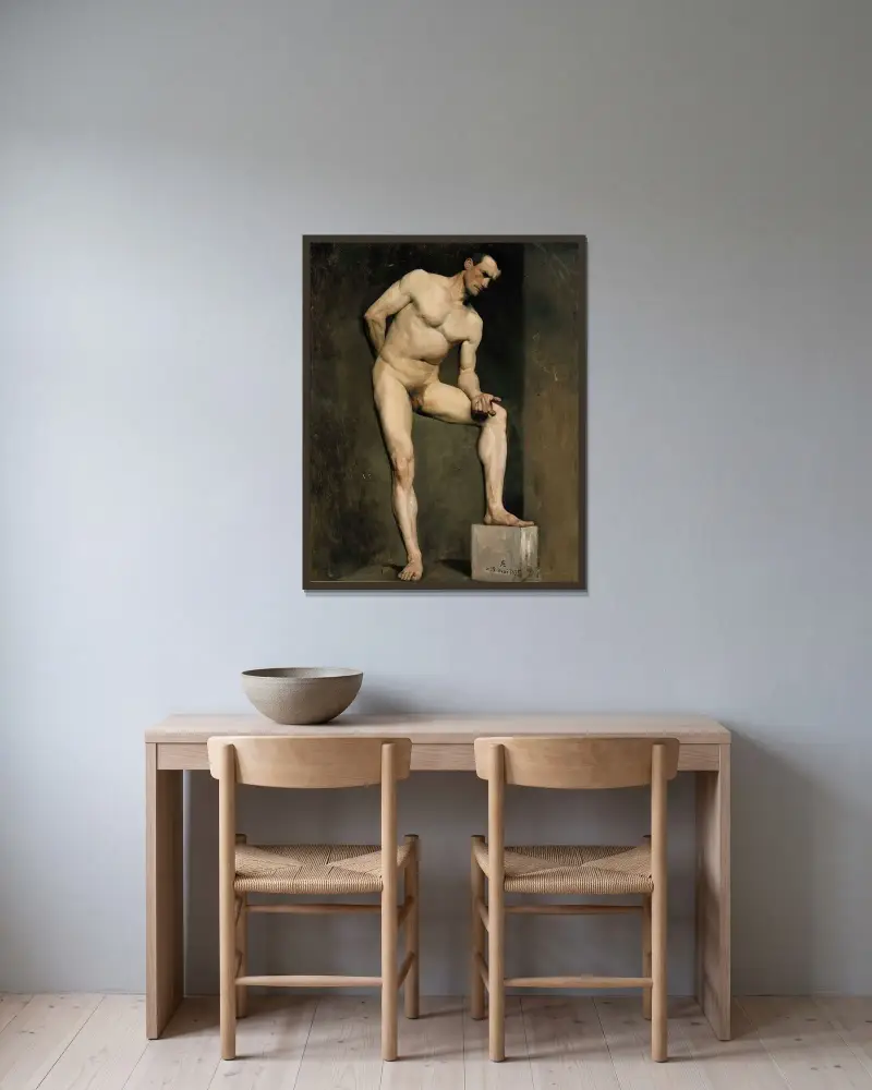 Male Model, Academy Study, Albert Edelfelt w ramie na ścianie