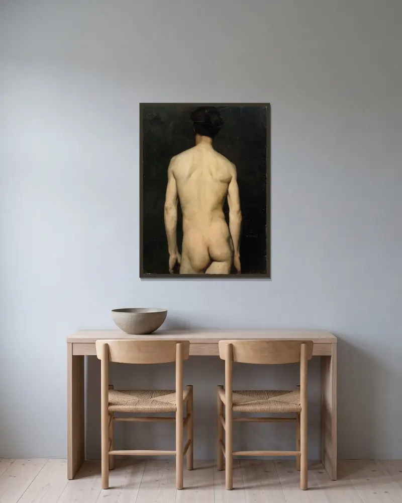 Male Model, Academy Study, Albert Edelfelt w ramie na ścianie