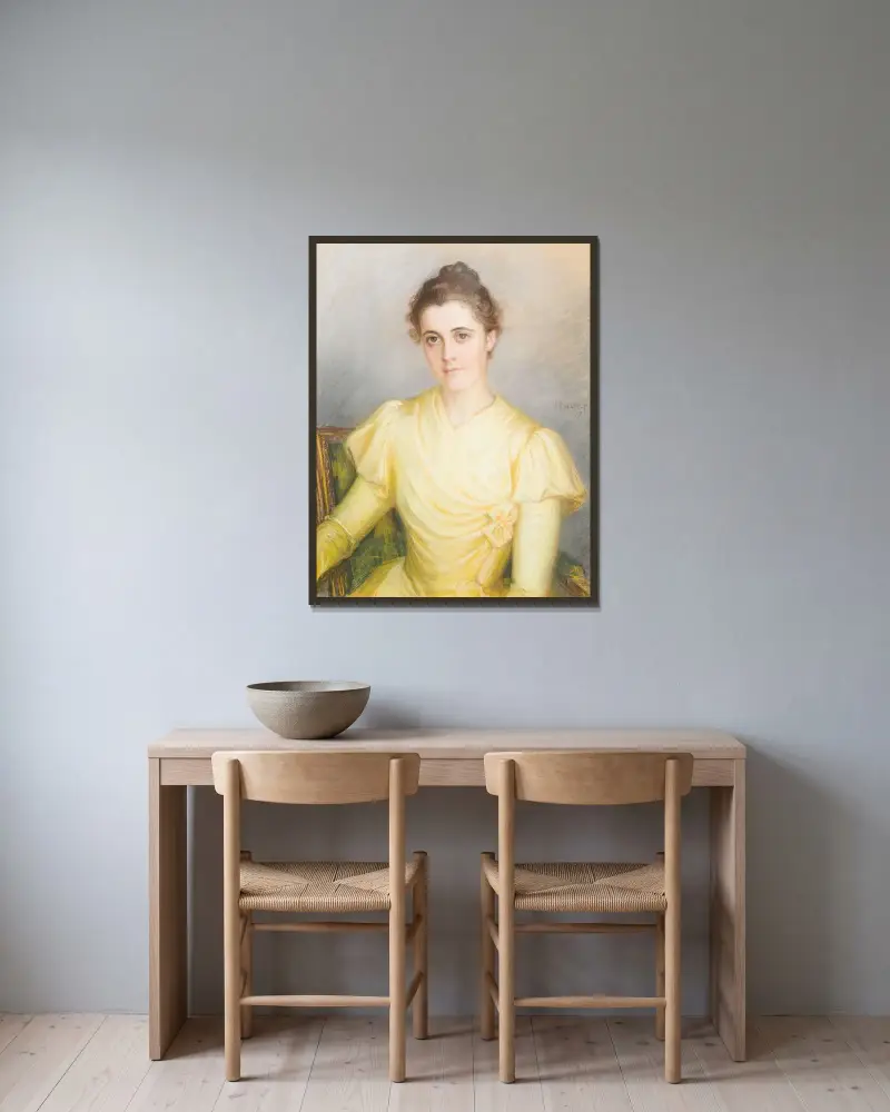 Mrs Lamberg, née Kjellberg, Albert Edelfelt w ramie na ścianie