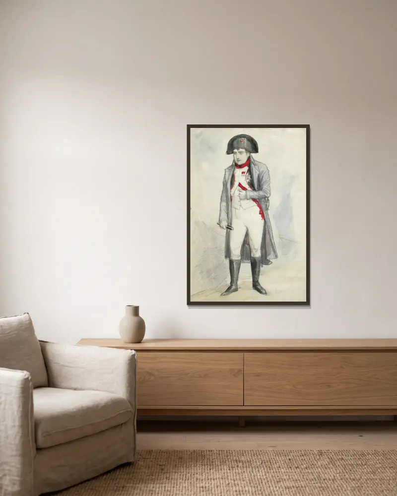 Napoleon av Albert Edelfelt inramad på en vägg