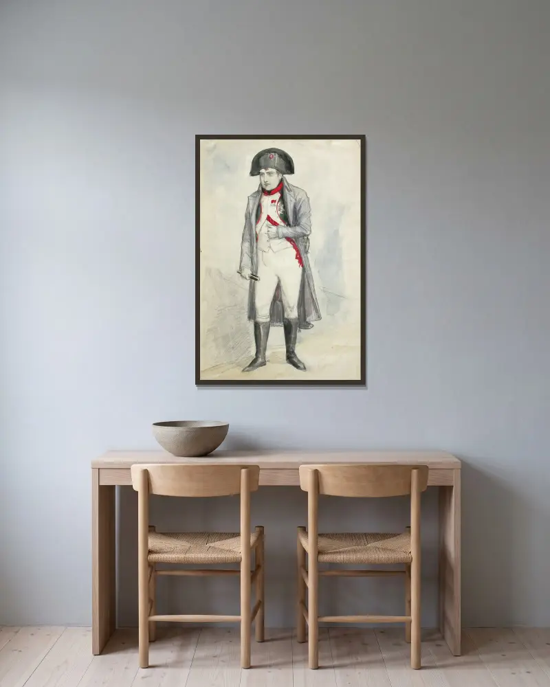 Napoleon av Albert Edelfelt inramad på en vägg