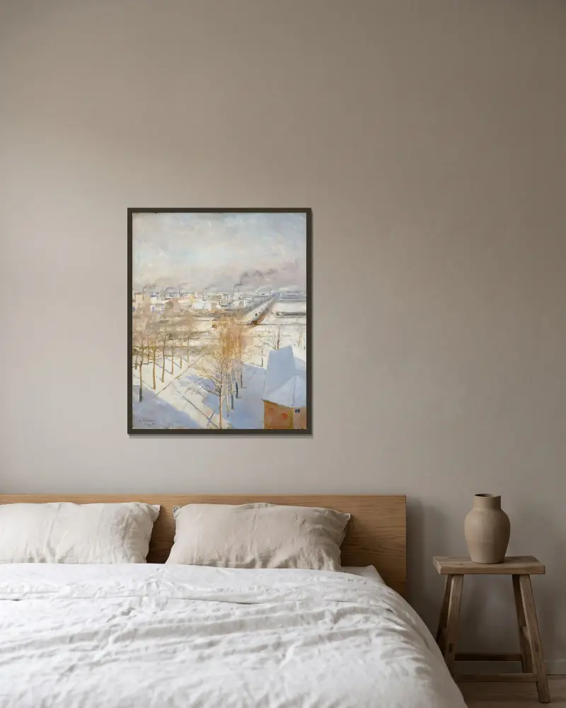 Paris in Snow, Albert Edelfelt w ramie na ścianie