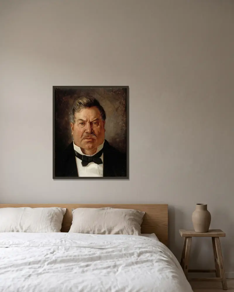 Portrait of August Streng, Albert Edelfelt v rámu na stěně