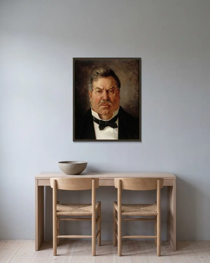Portrait of August Streng, Albert Edelfelt v rámu na stěně