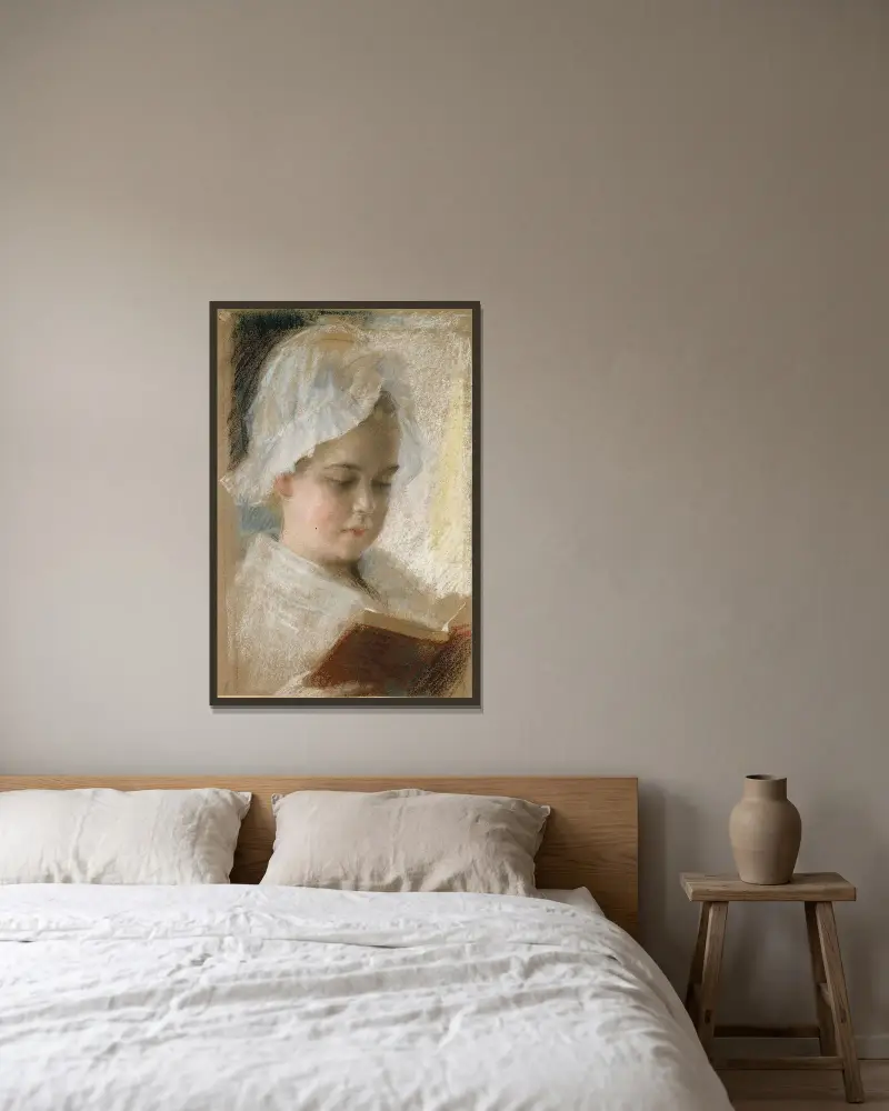 Portrait of Berta Edelfelt, study, Albert Edelfelt v rámu na stěně