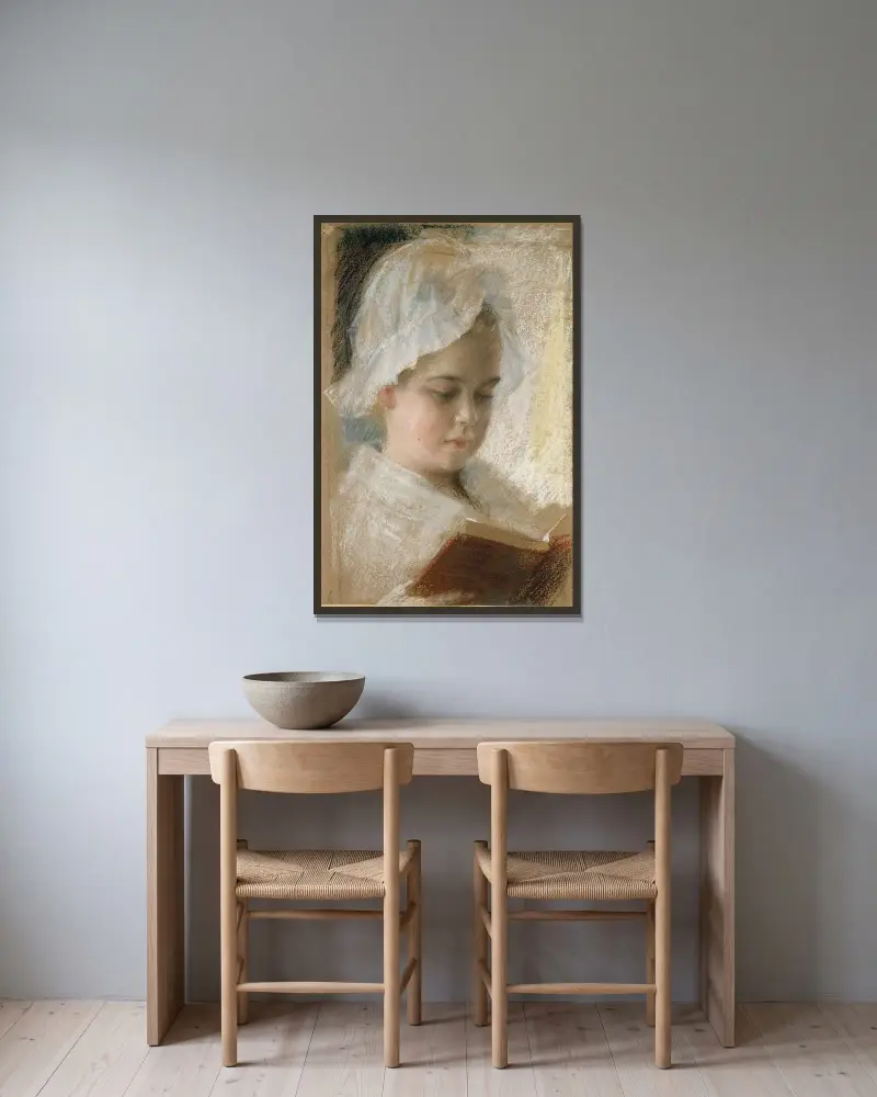 Portrait of Berta Edelfelt, study, Albert Edelfelt v rámu na stěně