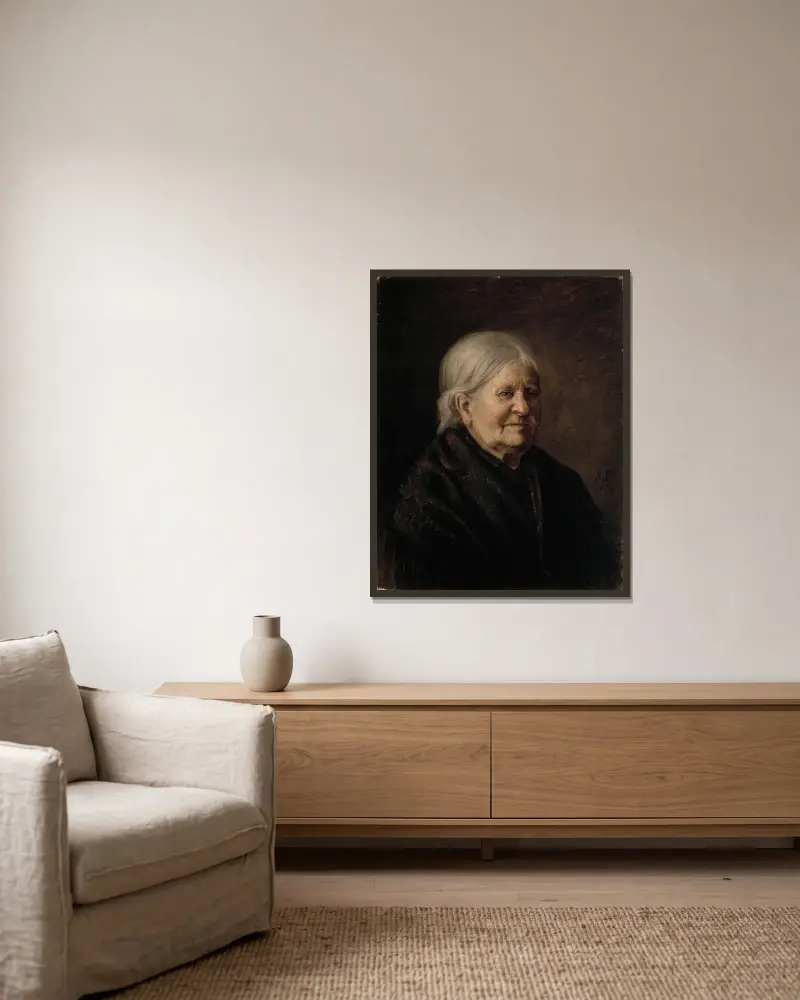 Portrait of Fredrika Snygg (Tajta), Albert Edelfelt w ramie na ścianie