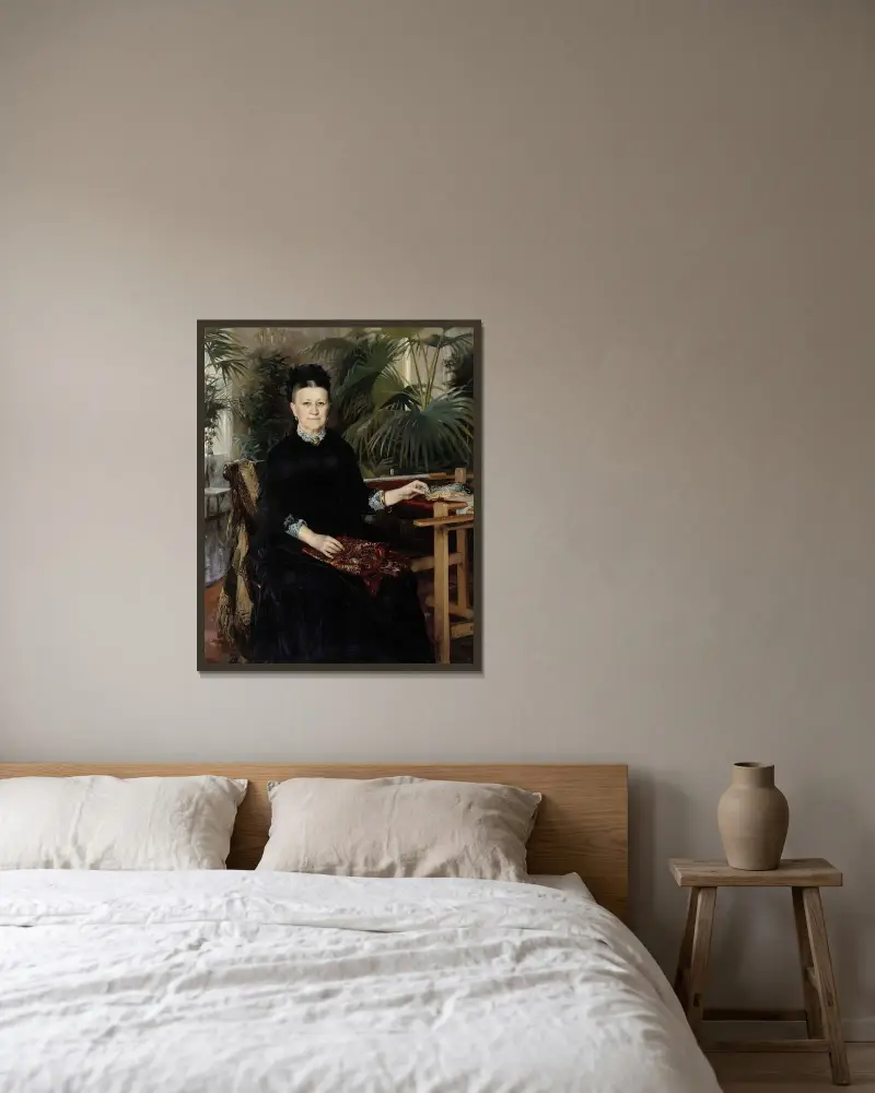 Portrait Of Mrs. Anna Sinebrychoff, Albert Edelfelt v rámu na stěně