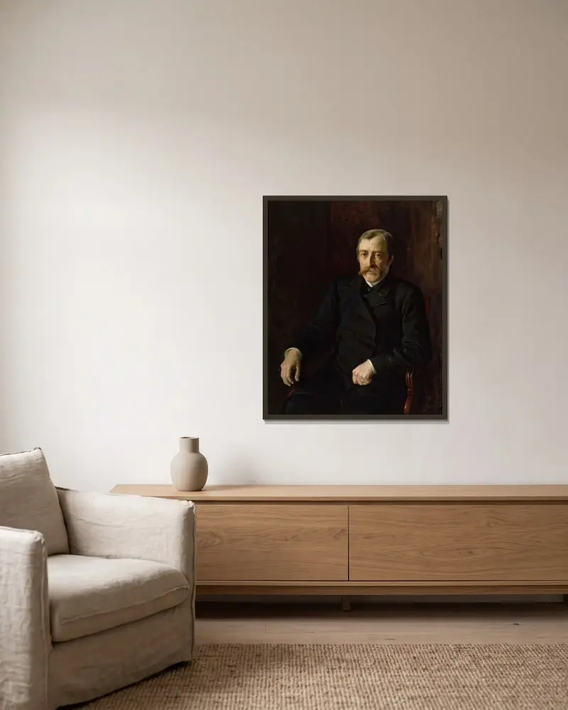 Portrait of Professor Carl Gustaf Estlander, Albert Edelfelt w ramie na ścianie