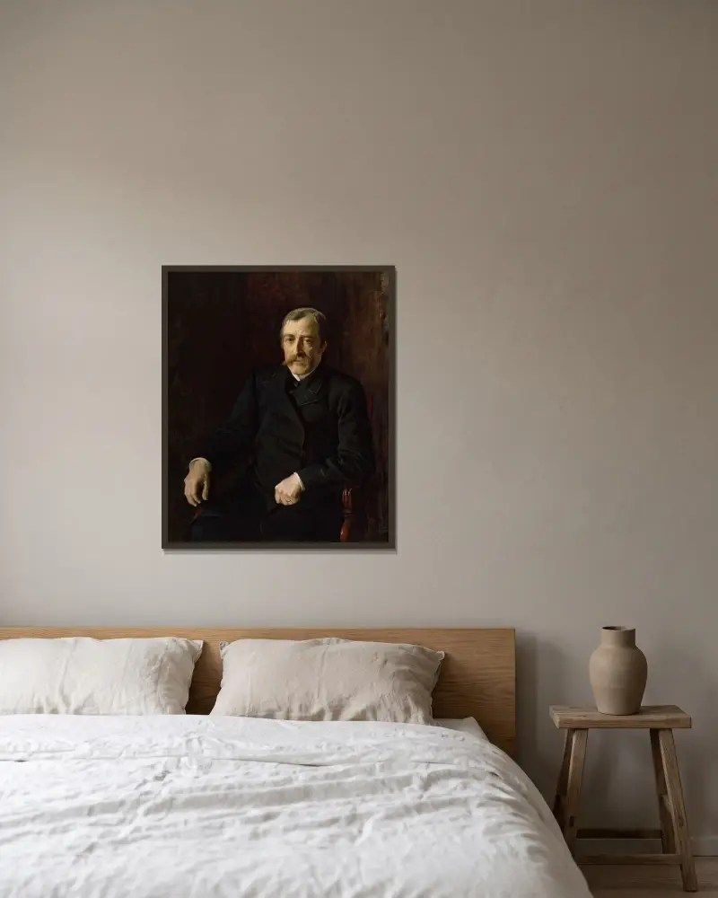 Portrait of Professor Carl Gustaf Estlander, Albert Edelfelt w ramie na ścianie