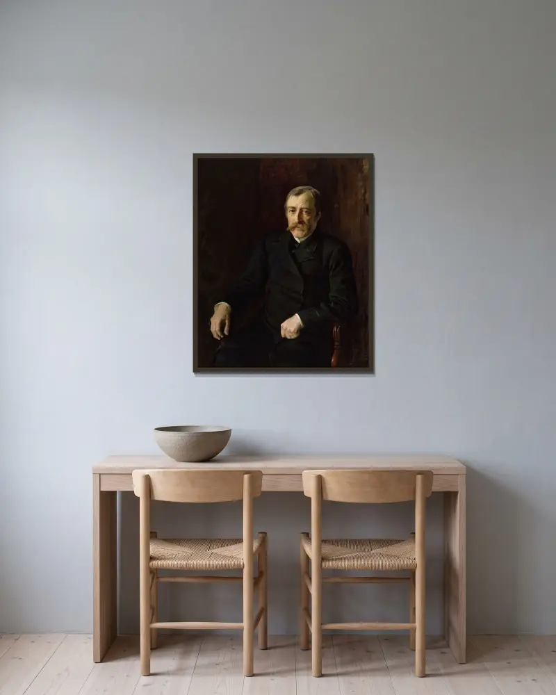 Portrait of Professor Carl Gustaf Estlander, Albert Edelfelt w ramie na ścianie