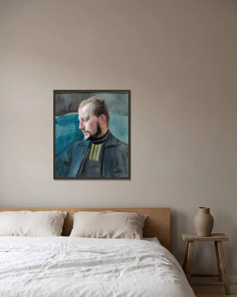 Portrait of the Artist Werner von Hausen, Albert Edelfelt w ramie na ścianie