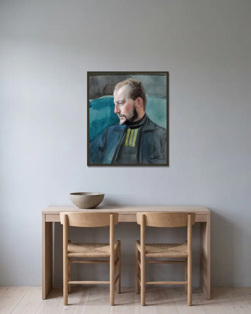 Portrait of the Artist Werner von Hausen, Albert Edelfelt w ramie na ścianie