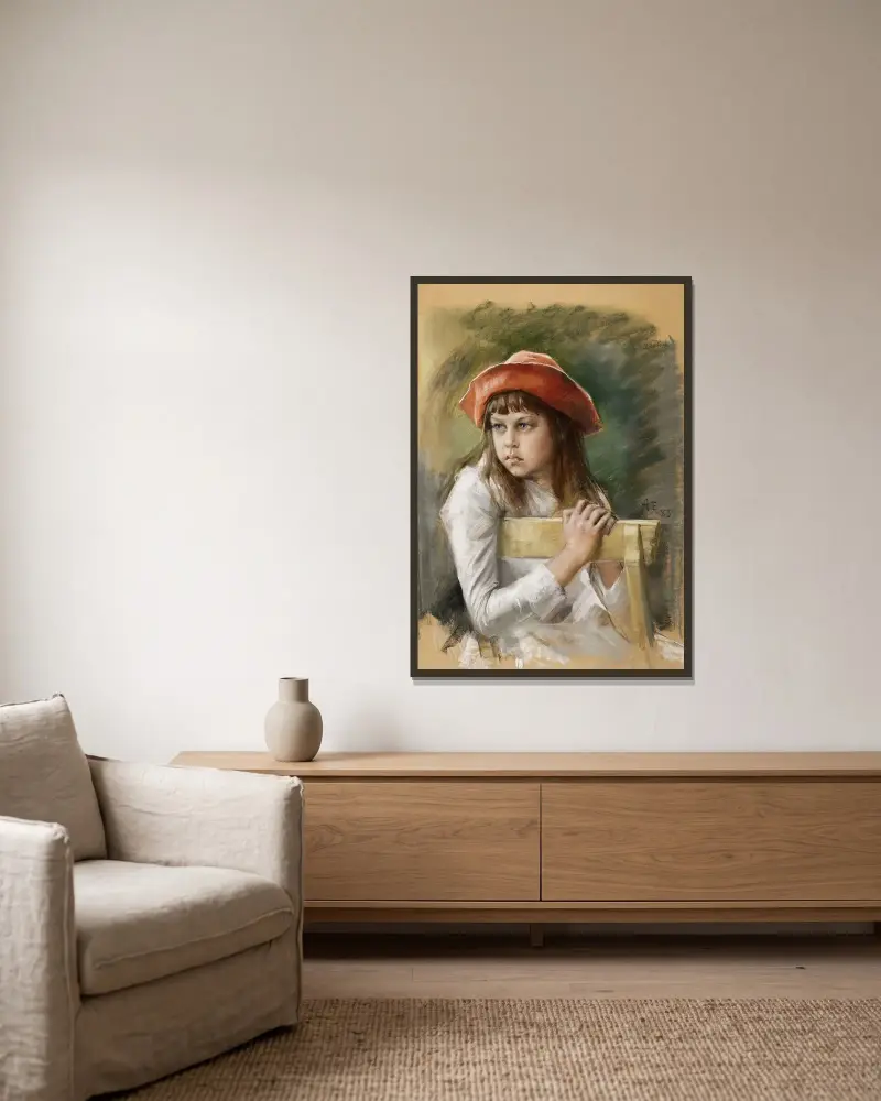 Portrait of the Artist’s Sister Berta Edelfelt, Albert Edelfelt w ramie na ścianie