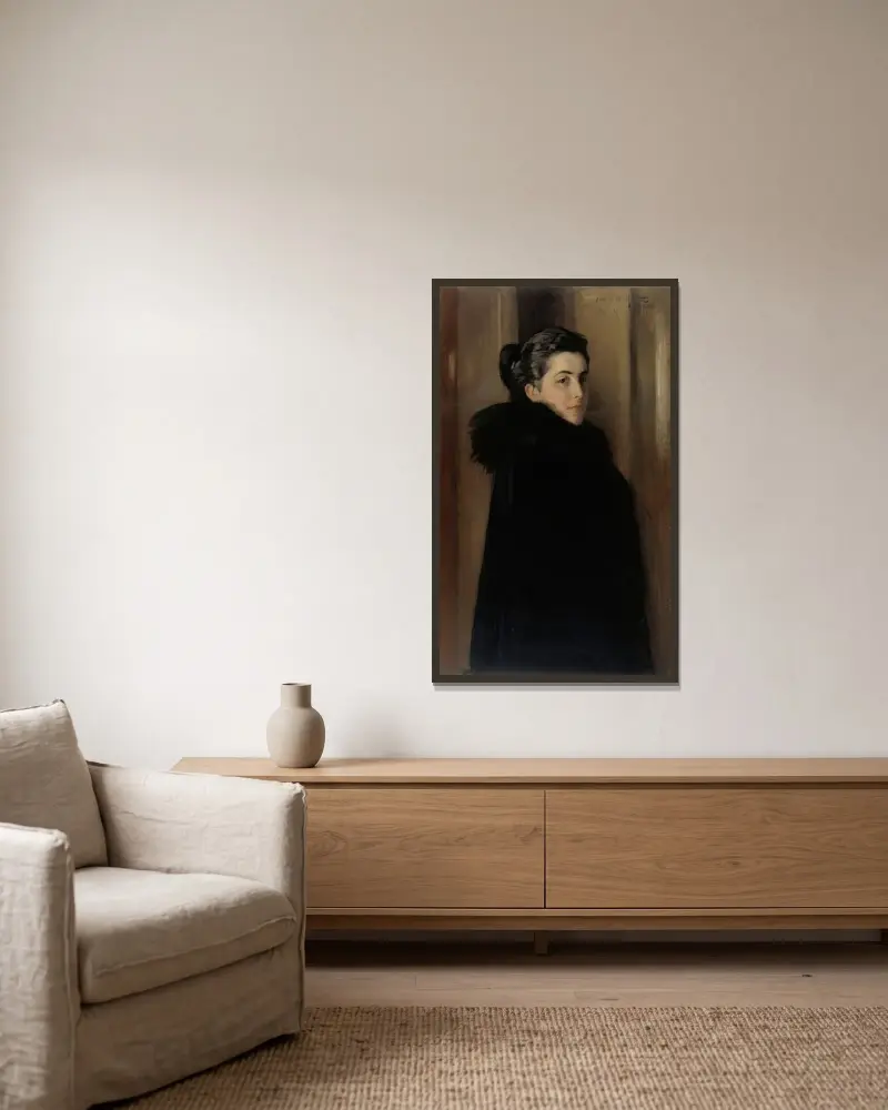 Portrait of the Artist’s Wife Ellan Edelfelt, Albert Edelfelt w ramie na ścianie
