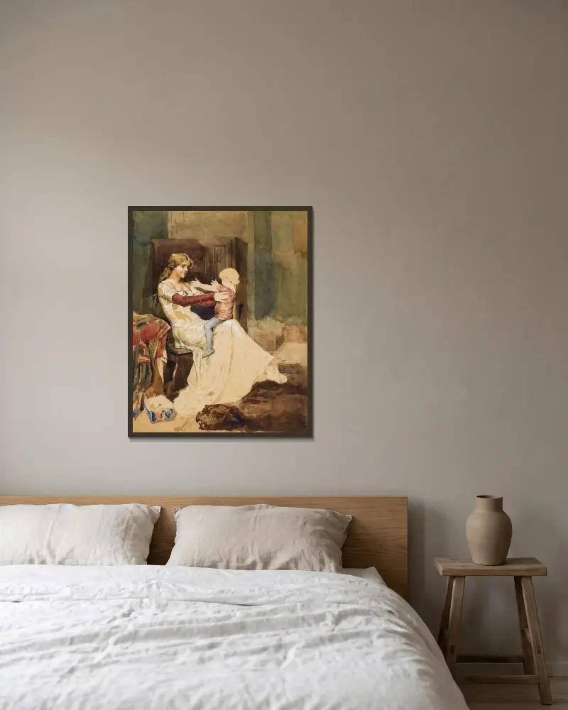 Queen Blanka. Study, Albert Edelfelt w ramie na ścianie