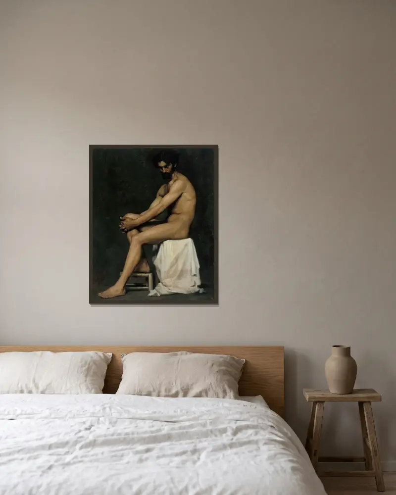 Seated Man, Albert Edelfelt v rámu na stěně