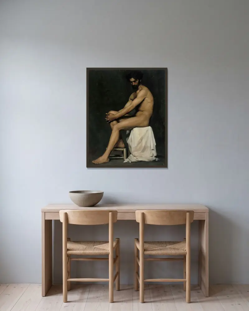 Seated Man, Albert Edelfelt v rámu na stěně