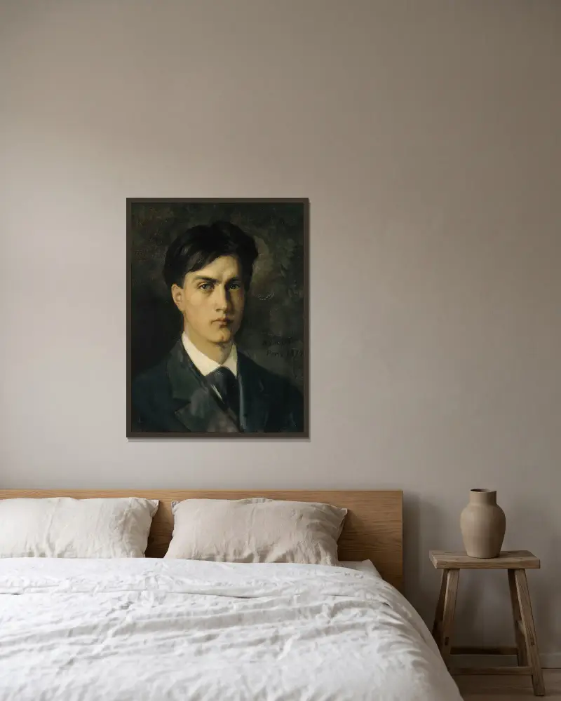 Self-Portrait av Albert Edelfelt inramad på en vägg