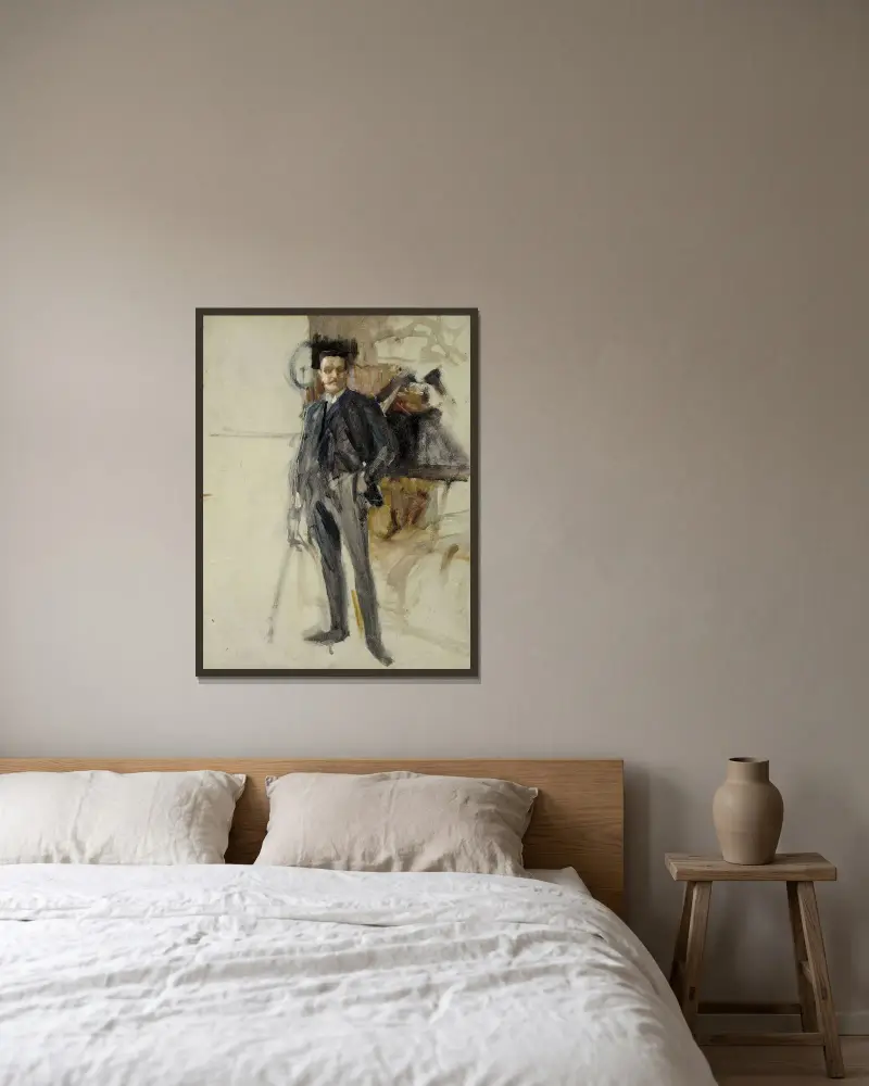 Self-Portrait, Sketch, Albert Edelfelt w ramie na ścianie