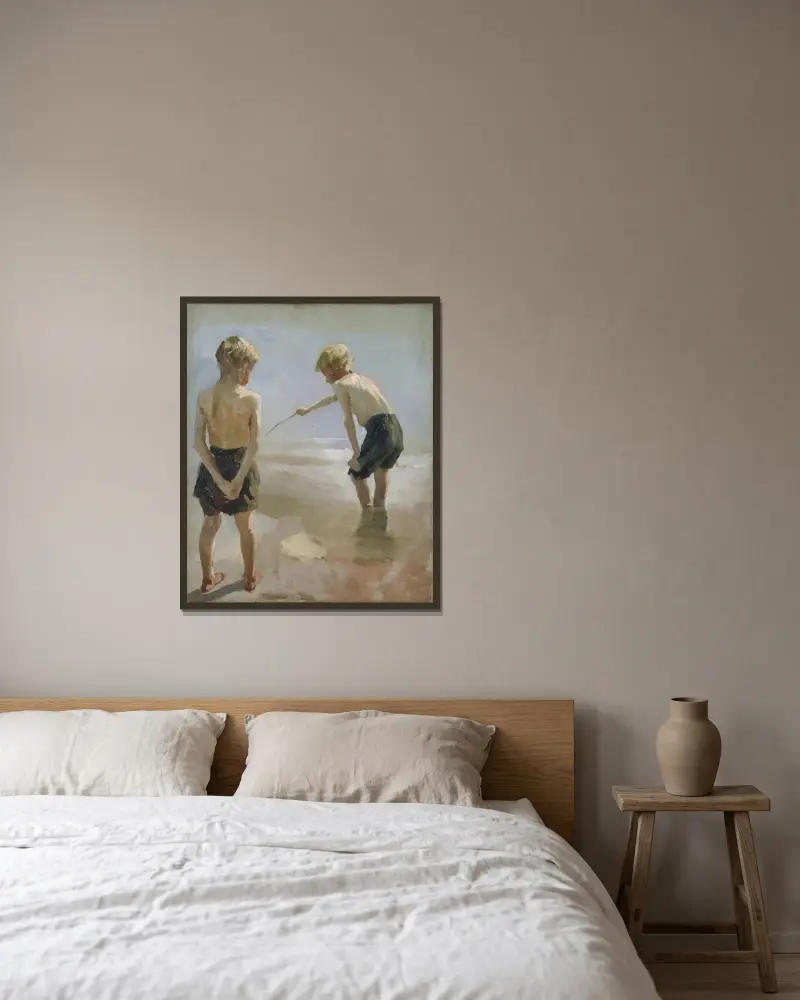 Study for the Boys Playing on the Shore, Albert Edelfelt w ramie na ścianie