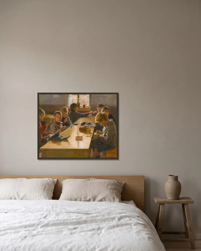 The Boys’ Workhouse, Helsinki, Albert Edelfelt v rámu na stěně