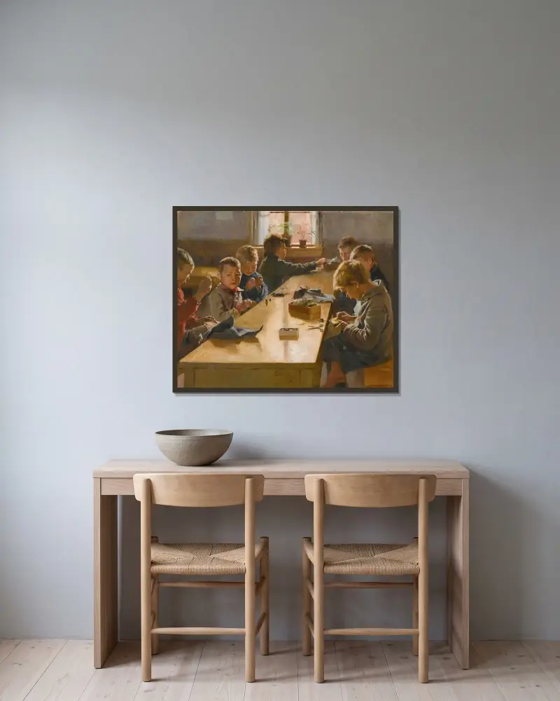 The Boys’ Workhouse, Helsinki, Albert Edelfelt v rámu na stěně